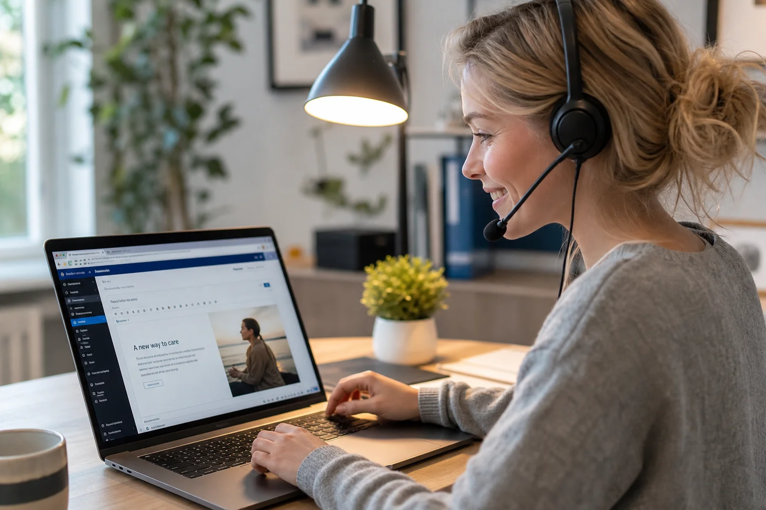 Webmaster som hjelper med nettsideoppdateringer